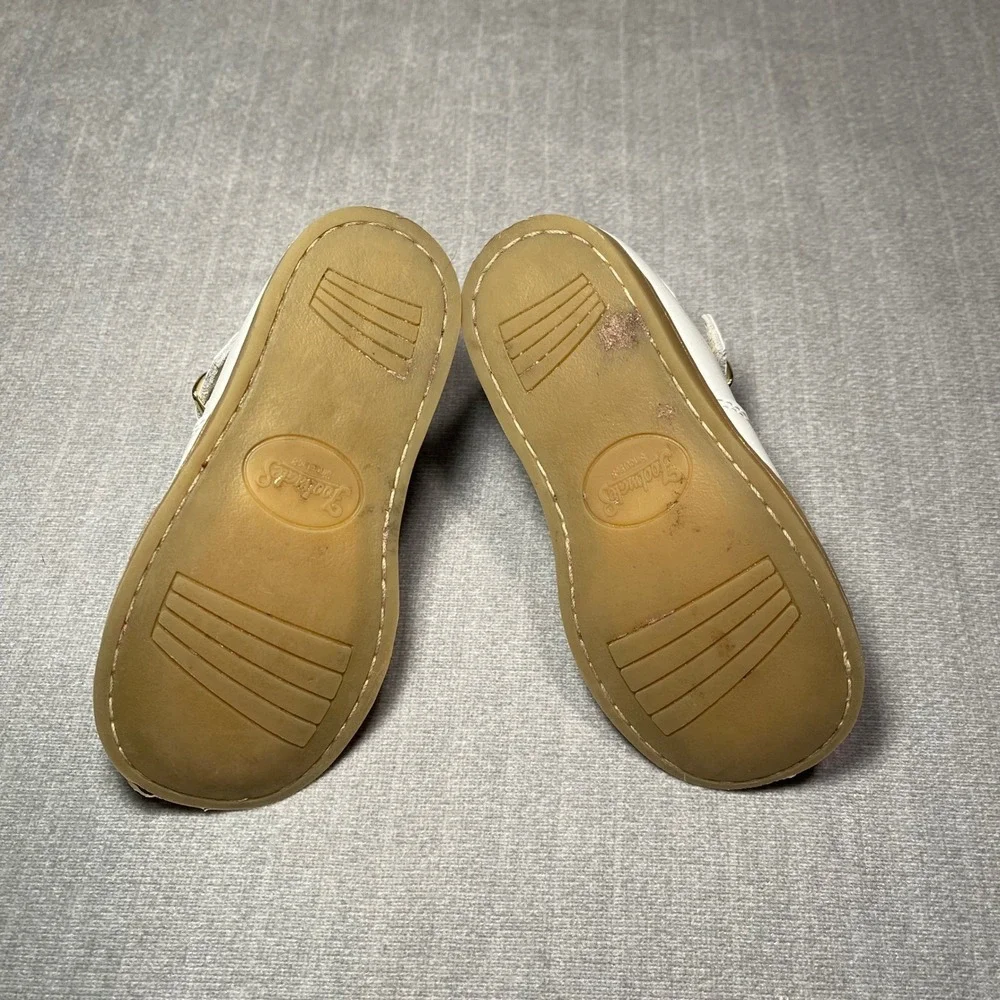 Footmates Mary Jane Shoes Harper White Leather T Strap‎ Kids Size 7 Arch Support
